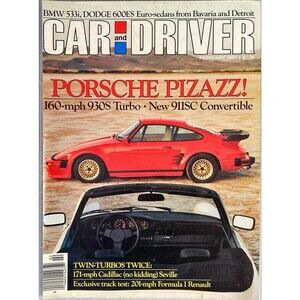 Car & Driver Cover Page "Porsche Pizazz! 930S Turbo-911SC Convertible" Feb. 1983